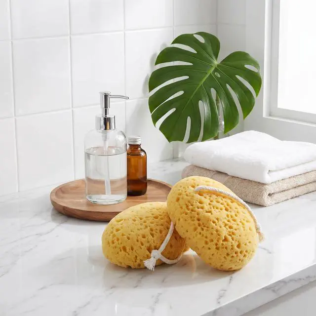 Alt view image 6 of 7 - Large Shower Sponge, 3Pcs Bath Sponge for Women Men, 6 Inch Soft Exfoliating Body Scrubber for Adults Dense Foam Reusable for Bathroom Face Body