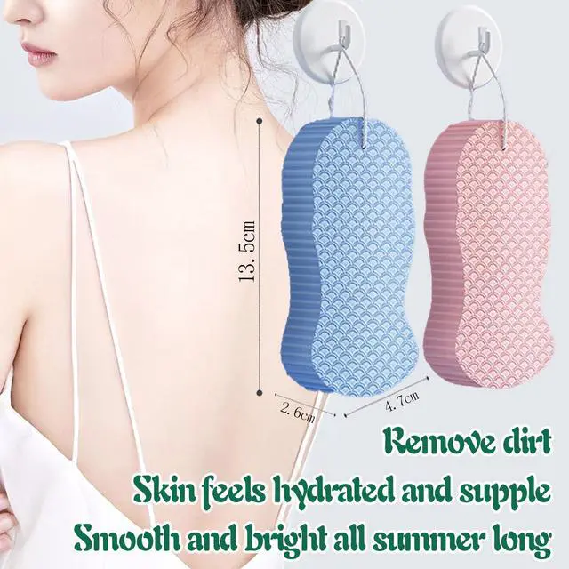Alt view image 7 of 7 - Magic Exfoliating Body Scrubber,3D Super Soft Exfoliating Bath Sponge,Removes Dead Skin from Body-Skin Friendly and Reusable for Adults Children and Pregnant Women(1PCS Pink