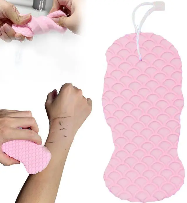 Main image of Magic Exfoliating Body Scrubber,3D Super Soft Exfoliating Bath Sponge,Removes Dead Skin from Body-Skin Friendly and Reusable for Adults Children and Pregnant Women(1PCS Pink