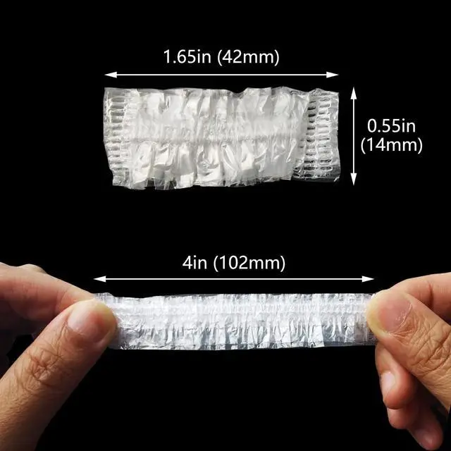 Alt view image 2 of 6 - 200 Pack Clear Disposable Ear Covers for Shower, Waterproof Plastic Ear Protectors for Hair Dye, Shower, and Bathing for Adults