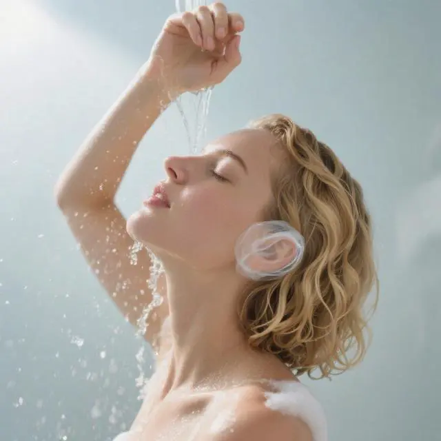 Alt view image 3 of 6 - 200 Pack Clear Disposable Ear Covers for Shower, Waterproof Plastic Ear Protectors for Hair Dye, Shower, and Bathing for Adults