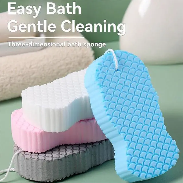 Alt view image 2 of 7 - 4Pcs, 3D Magic Exfoliating Bath Sponge,Magic Exfoliating Sponges for Body,Skin Friendly and Reusable for Adults Children and Pregnant Women Alternative to Exfoliating Gloves