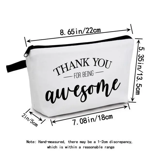 Alt view image 3 of 6 - Inspirational Encouraging Appreciated Makeup Cosmetic Bag Travel Pouch Gift Positive Inspirational Quotes Thank You for Being Awesome Makeup Bags Uplifting Encouragement Gifts for Women