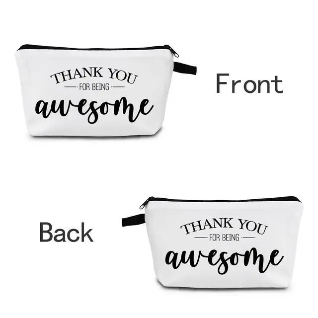 Alt view image 6 of 6 - Inspirational Encouraging Appreciated Makeup Cosmetic Bag Travel Pouch Gift Positive Inspirational Quotes Thank You for Being Awesome Makeup Bags Uplifting Encouragement Gifts for Women
