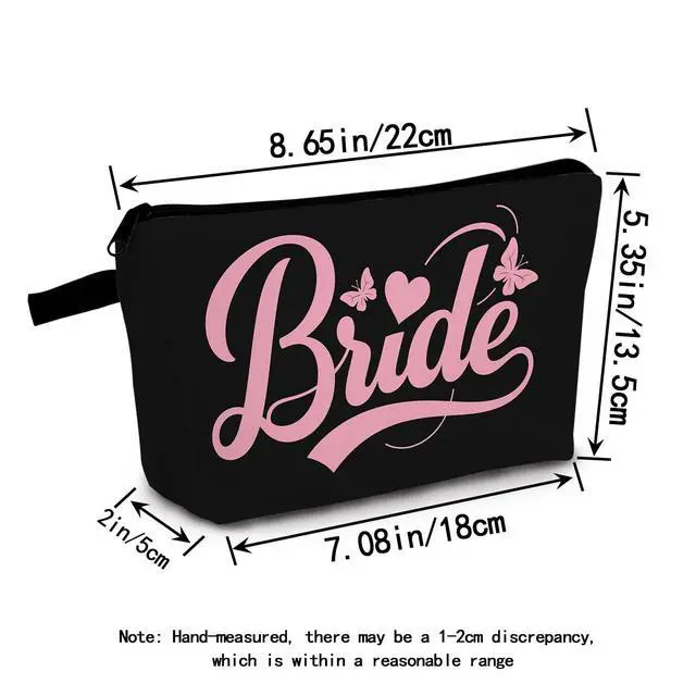 Alt view image 3 of 6 - Bride Gift Cosmetic Bag for Women Bride Bridesmaid Proposal Gifts Pouch Makeup Bag Make Up Case Bride To Be Gift Wedding Vows Bridal Party Gift and Travel Toiletries Pouch Organizer