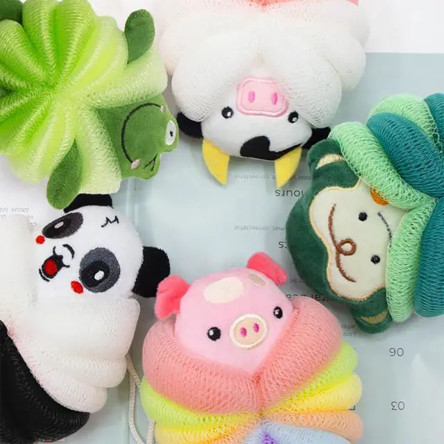 Alt view image 6 of 7 - 2 Pcs Bath Loofahs for Kids, Soft Child Sponge for Shower Animal Body Scrubber for Kids Sponge for Bathing Cartoon Body Loofah Exfoliating Bathing Scrubber 55g (2 Cartoon A)