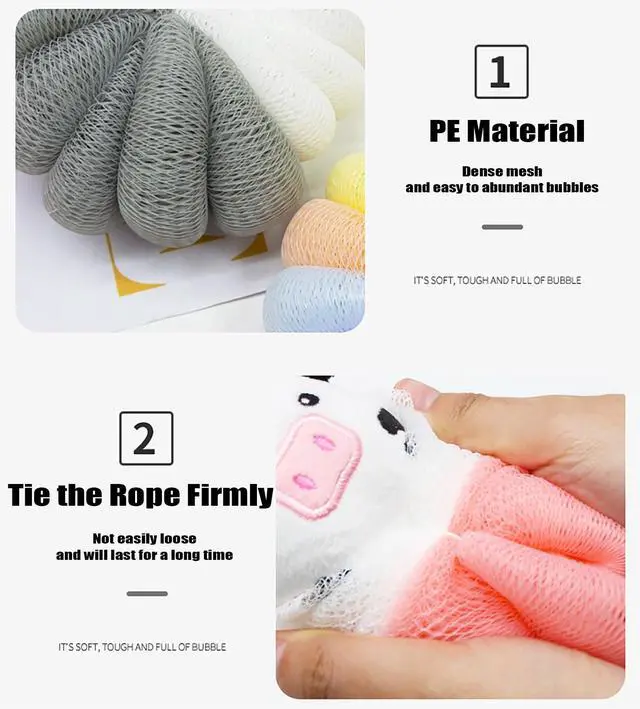 Alt view image 5 of 7 - 2 Pcs Bath Loofahs for Kids, Soft Child Sponge for Shower Animal Body Scrubber for Kids Sponge for Bathing Cartoon Body Loofah Exfoliating Bathing Scrubber 55g (2 Cartoon A)