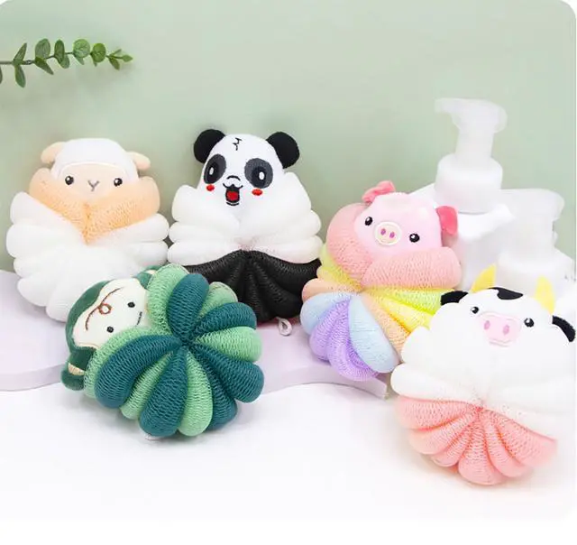 Alt view image 7 of 7 - 2 Pcs Bath Loofahs for Kids, Soft Child Sponge for Shower Animal Body Scrubber for Kids Sponge for Bathing Cartoon Body Loofah Exfoliating Bathing Scrubber 55g (2 Cartoon A)