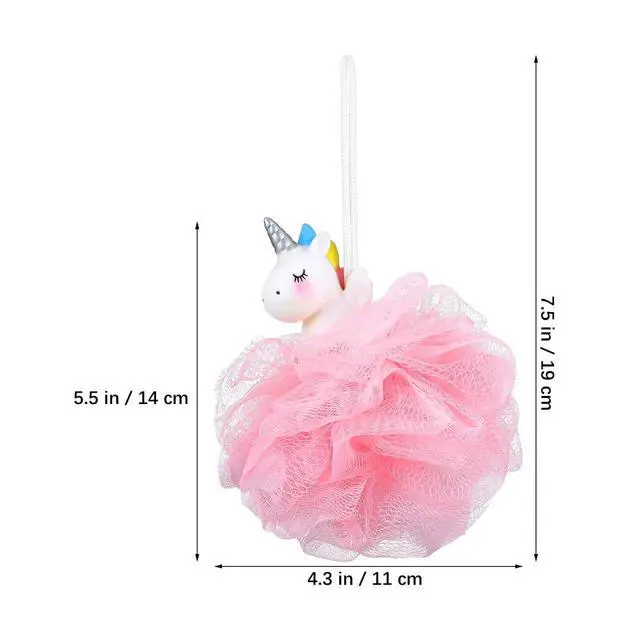 Alt view image 5 of 7 - Shower Loofah: 2 Pcs Unicorn Loofahs Animal Loofah Kids Loofah Bath Sponge Exfoliating Scrubber Bathing Ball for Girls Boys