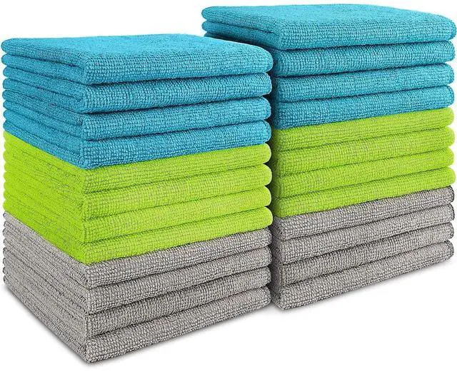 Main image of Microfiber Cleaning Cloth-24PK, Soft Microfiber Towels for Cars, Absorbent Cleaning Rags, Lint-Free Streak-Free Wash Cloths for House, Kitchen, Window(12in.x12in)