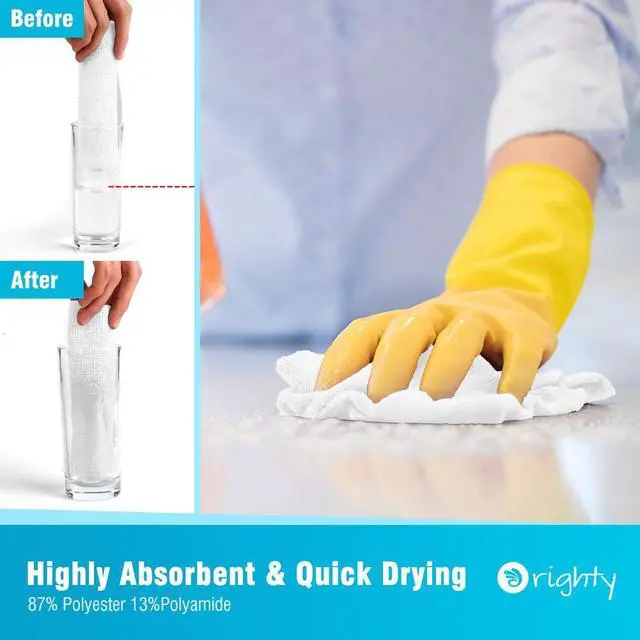 Alt view image 3 of 7 - Microfiber Cleaning Cloth Bulk, Shop Towels Shop Rags 50 Pack, Reusable Microfiber Cleaning Rags for Cars, Multi-Purpose Lint Free Towels for Home & Kitchen, 12x12 Inch, White