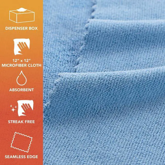 Alt view image 2 of 6 - Smart Rags Microfiber Cleaning Cloths, Pack of 50 in a Box, Lint Free 180 GSM Reusable Towels for Auto, Office and Household Cleaning, 12 x 12 in, Blue