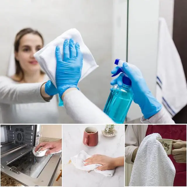 Alt view image 5 of 7 - White Terry Rags 2lb Bulk Towel Rag Multipurpose 12x12 Inches 100% Cotton Ring Spun Cleaning Solution for Body Shops, Garages, Restaurants, Home, Bars (24 Pack)
