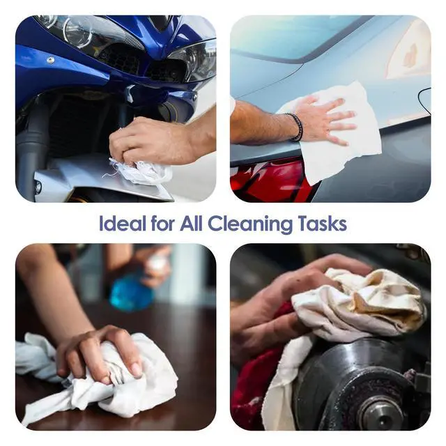 Alt view image 7 of 7 - White T-Shirt Bag of Rags, 100% Recycled Material, Cotton Blend Bar Mop, Reclaimed, Eco-Friendly Cloth, Cleaning & Painting Rags, Lint Free, Highly Absorbent (Bag, 1, Pound)