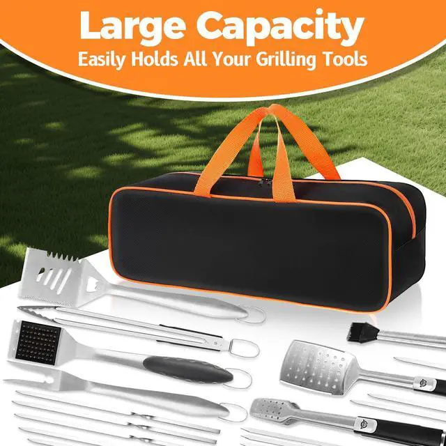 Alt view image 4 of 6 - Grill Utensil Storage Bag for Outdoor Grilling, 24 x 8 x 8 in, Black