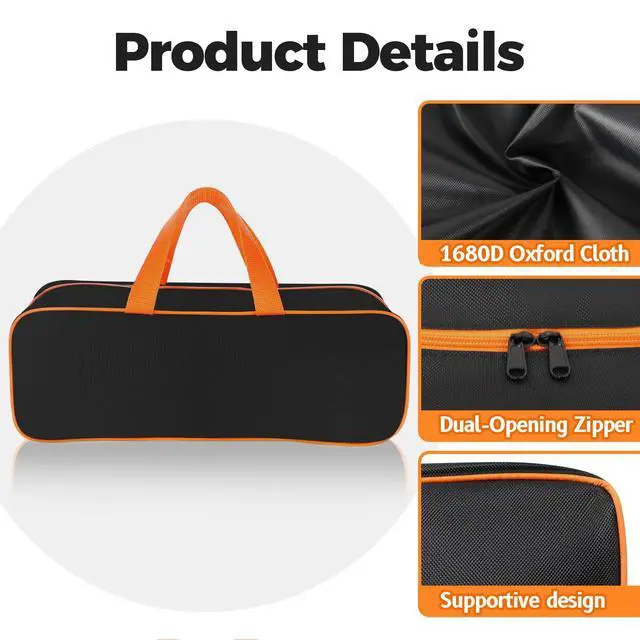 Alt view image 3 of 6 - Grill Utensil Storage Bag for Outdoor Grilling, 24 x 8 x 8 in, Black