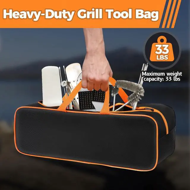 Alt view image 5 of 6 - Grill Utensil Storage Bag for Outdoor Grilling, 24 x 8 x 8 in, Black