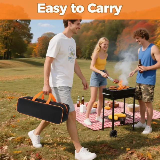 Alt view image 6 of 6 - Grill Utensil Storage Bag for Outdoor Grilling, 24 x 8 x 8 in, Black