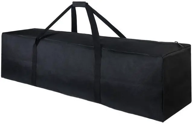 Main image of 1-Pack 46 Inch Extra Large Zippered Duffel Bag for Travel Camping Sports Equipment Storage, Waterproof Foldable Luggage Bag with Padded Handles (Black)