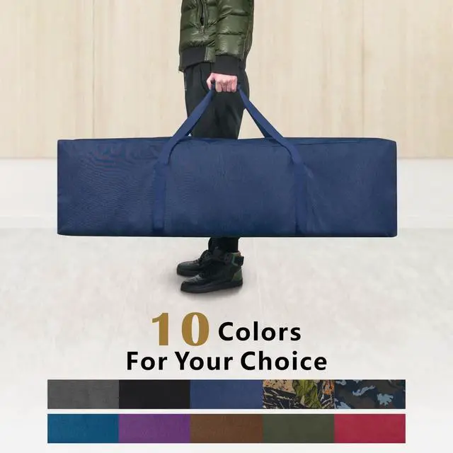 Alt view image 7 of 7 - 1-Pack 46 Inch Extra Large Zippered Duffel Bag for Travel Camping Sports Equipment Storage, Waterproof Foldable Luggage Bag with Padded Handles (Black)