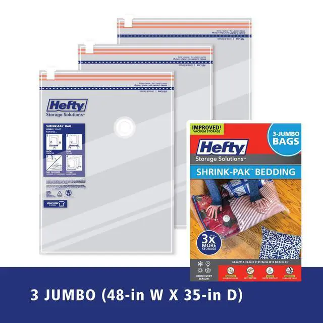 Alt view image 3 of 7 - Space Bags Vacuum Storage Bags for Bedding Jumbo Compression 3 Pack Clear for Comforters Blankets (3 Jumbo/Bedding Solo)