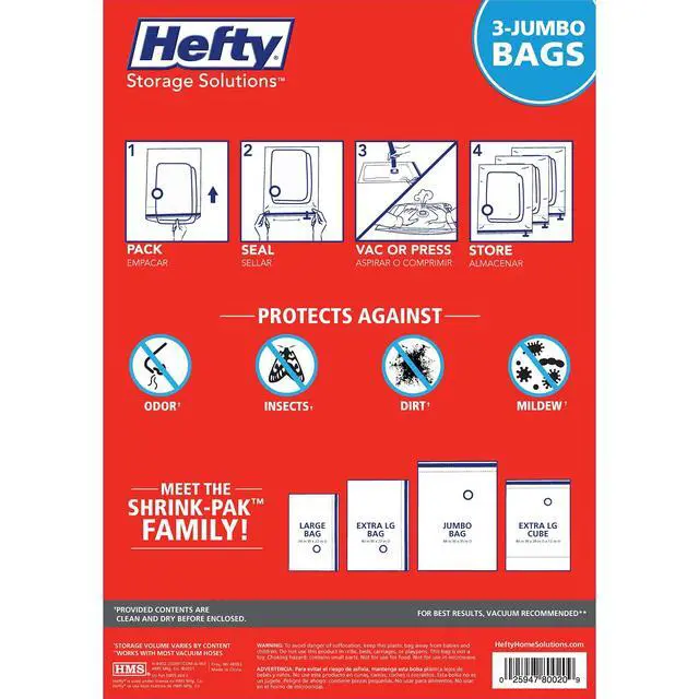 Alt view image 7 of 7 - Space Bags Vacuum Storage Bags for Bedding Jumbo Compression 3 Pack Clear for Comforters Blankets (3 Jumbo/Bedding Solo)