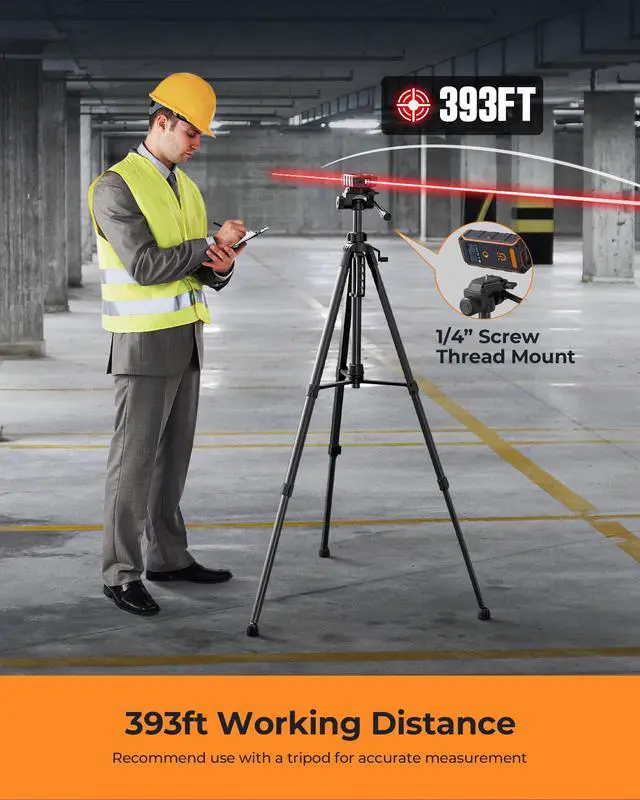 Alt view image 6 of 7 - Dual Laser Measuring Tool, CIGMAN 393Ft Bilateral Laser Measurement Tool Color Backlit LCD Display, Rechargeable Laser Measure with 6 Units Ft/in/M, Angle Sensor, Multiple Measure Mode, Magnetic Back