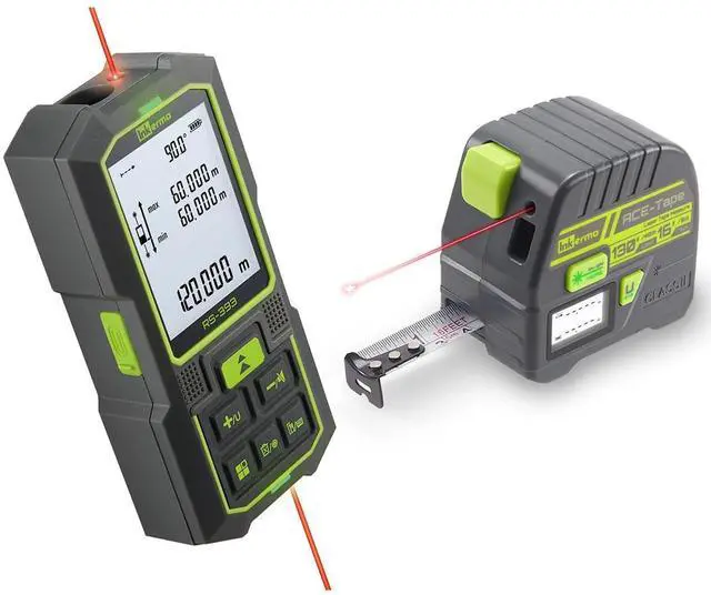 Main image of Laser Measurement Tool, 393Ft/120M Bilateral Laser Measuring Tool, Inkerma 130Ft/40m Laser Measurement Tool & 16Ft/5m Measuring Tape
