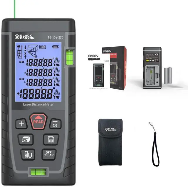 Main image of Laser Measuring Tool, 165ft High Accuracy ±1/16" (±2mm) Laser Measure with Multi-Mode, Self-Calibration, Backlight & 99 Memory, AAA Battery Operated for Indoor/Outdoor Use