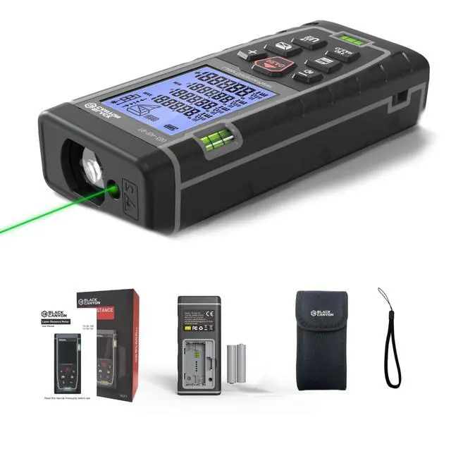 Alt view image 2 of 7 - Laser Measuring Tool, 165ft High Accuracy ±1/16" (±2mm) Laser Measure with Multi-Mode, Self-Calibration, Backlight & 99 Memory, AAA Battery Operated for Indoor/Outdoor Use