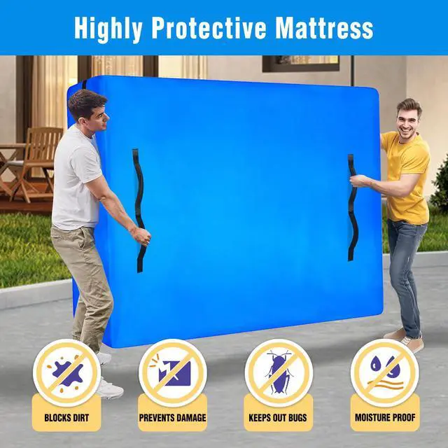 Alt view image 4 of 6 - Mattress Bags for Moving and Storage, Zippered Mattress Storage Bag with 8 Strong Carrying Handles, Cover Moving Supplies Reusable Mattress Protector (King)