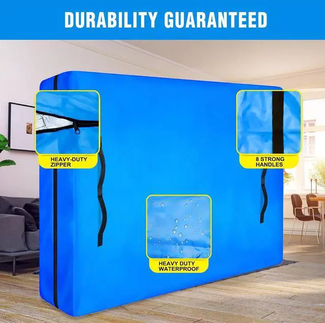 Alt view image 6 of 6 - Mattress Bags for Moving and Storage, Zippered Mattress Storage Bag with 8 Strong Carrying Handles, Cover Moving Supplies Reusable Mattress Protector (King)