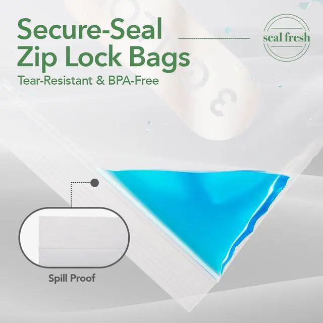 Alt view image 3 of 7 - 3 Gallon Large Plastic Storage Bags 16" x 18" (30 Count) Reusable XXL Extra Large Clear Jumbo Zip Bags with Sealable Zipper Top For Clothes, Travel, Moving