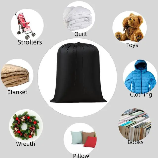 Alt view image 6 of 6 - 2 Pack Clothes Storage Bag, 43" x 55" Moving Bags Heavy Duty Extra Large with Drawstring, Reusable Giant Extra Luggage Storage Bags for Luggage, Suitcase, Furniture, Chair, Kids Bike