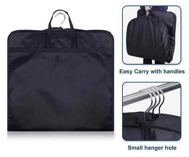 Alt view image 4 of 7 - 43" Suit Bags for Closet Storage and Travel, Gusseted Hanging Garment Bags for Men Suit Cover With Handles for Clothes, Coats, Jackets, Shirts3 Packs