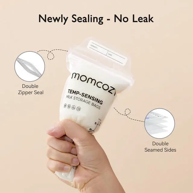 Alt view image 3 of 7 - Breastmilk Storing Bags, Temp-Sensing Discoloration Milk Storing Bags for Breastfeeding, Disposable Milk Storage Bag with 6 Ounce Self Standing, No-Leak Milk Freezer Storage Pouches, 200pcs