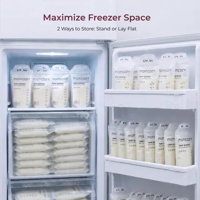 Alt view image 6 of 7 - Breastmilk Storing Bags, Temp-Sensing Discoloration Milk Storing Bags for Breastfeeding, Disposable Milk Storage Bag with 6 Ounce Self Standing, No-Leak Milk Freezer Storage Pouches, 200pcs