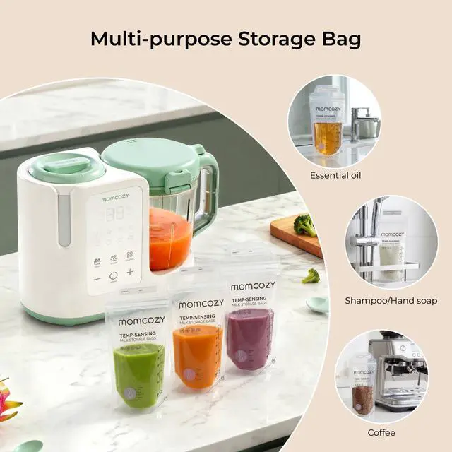 Alt view image 7 of 7 - Breastmilk Storing Bags, Temp-Sensing Discoloration Milk Storing Bags for Breastfeeding, Disposable Milk Storage Bag with 6 Ounce Self Standing, No-Leak Milk Freezer Storage Pouches, 200pcs