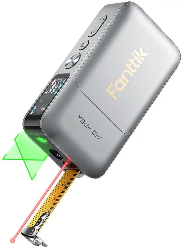 Main image of A10 Apex 3-in-1 Digital Laser Tape Measure with HD Color Display, 165Ft Rechargeable Laser Measurement & 32Ft Green Cross Line Laser & 9.8Ft Tape, 6 Units, for Distance/Area/Volume/Leveling