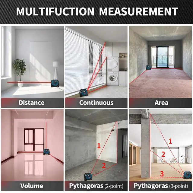 Alt view image 7 of 7 - Laser Tape Measure 3 in 1 Laser Rangefinder Tape Measure with AutoLock