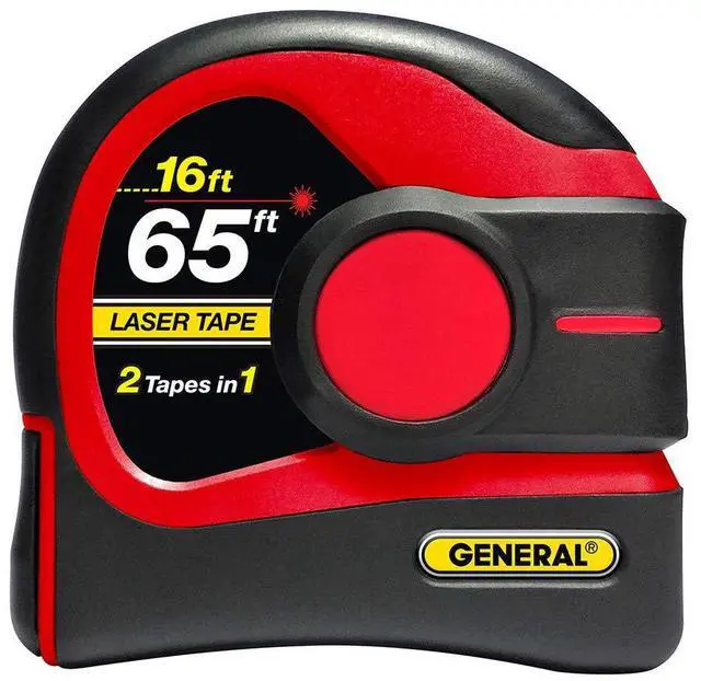 Main image of LTM2X Laser Tape Measure 2-in-1, 65 Ft Laser Measure and 16 Ft Tape Measure with Large, Easy Read Backlit Digital Display, Red (LTM2X-RD-Q)