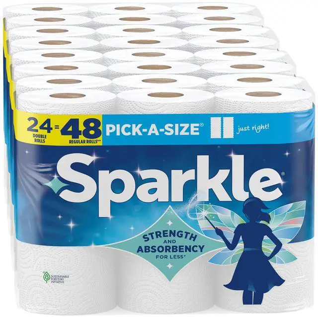 Main image of Pick-A-Size Paper Towels, 24 Double Rolls (2,640 Sheets Total) - Strong 2-Ply Towels for Kitchen Cleanup and Everyday Messes