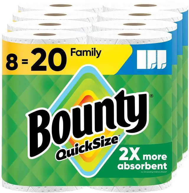 Main image of Quick Size Paper Towels, White, 8 Family Rolls
