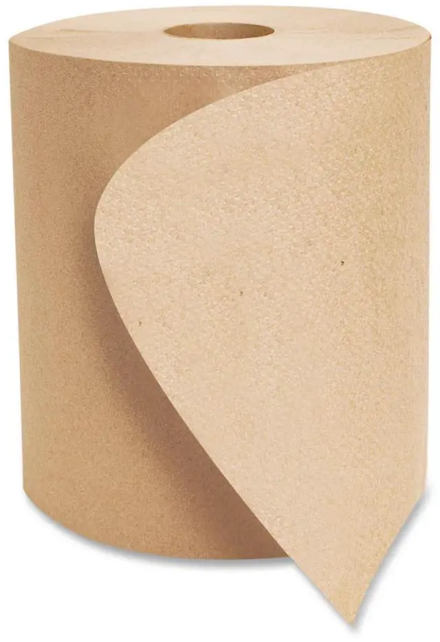 Alt view image 3 of 7 - 16GREEN Green Seal Recycled Paper Towel Roll, Hardwound, Universal Roll Towels, Natural, 8" x 800 ft (Case of 6)