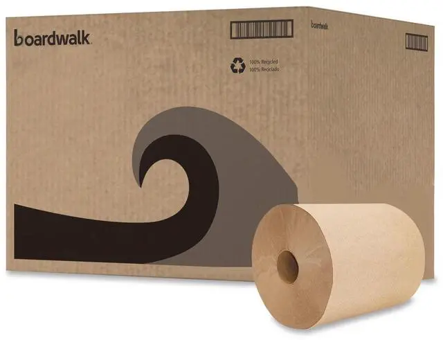 Alt view image 5 of 7 - 16GREEN Green Seal Recycled Paper Towel Roll, Hardwound, Universal Roll Towels, Natural, 8" x 800 ft (Case of 6)