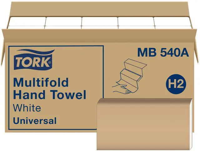 Main image of Multifold Hand Towel White H2, Universal, 100% Recycled Fibers, 16 x 250 Towels, MB540A