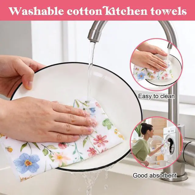 Alt view image 2 of 7 - 36 Pcs Reusable Paper Towels Roll Paperless Cotton Cloth 9.8" X 11" Washable Kitchen Towel Absorbent Soft Flannel Reusable Hand Napkin for Home Bathroom Cleaning Household Dishcloth