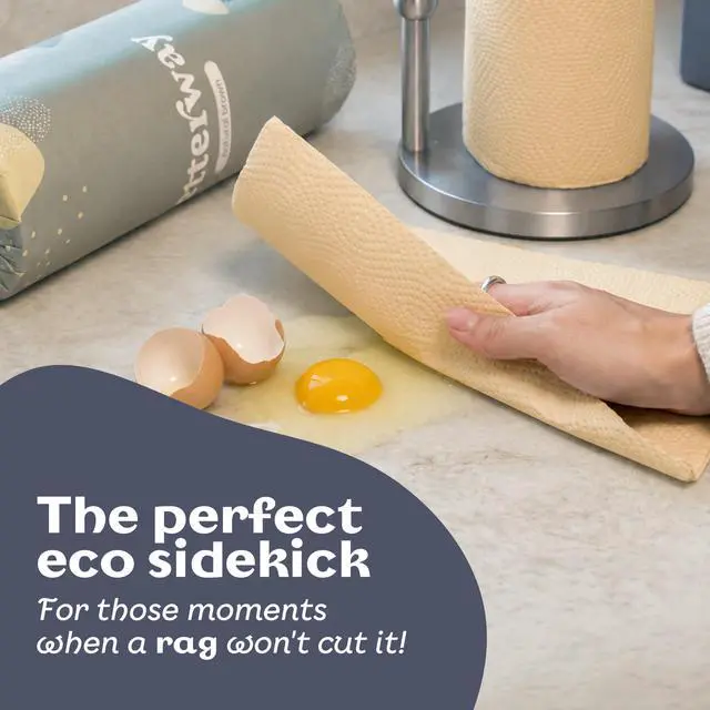 Alt view image 6 of 7 - Bamboo Natural Brown Paper Towels - 8 Rolls, 2 Ply, 110 sheets - Plastic Free, PFAS Free, Disposable Kitchen Paper Towels - Select Size, Tree Free, Compostable, Strong & Absorbent