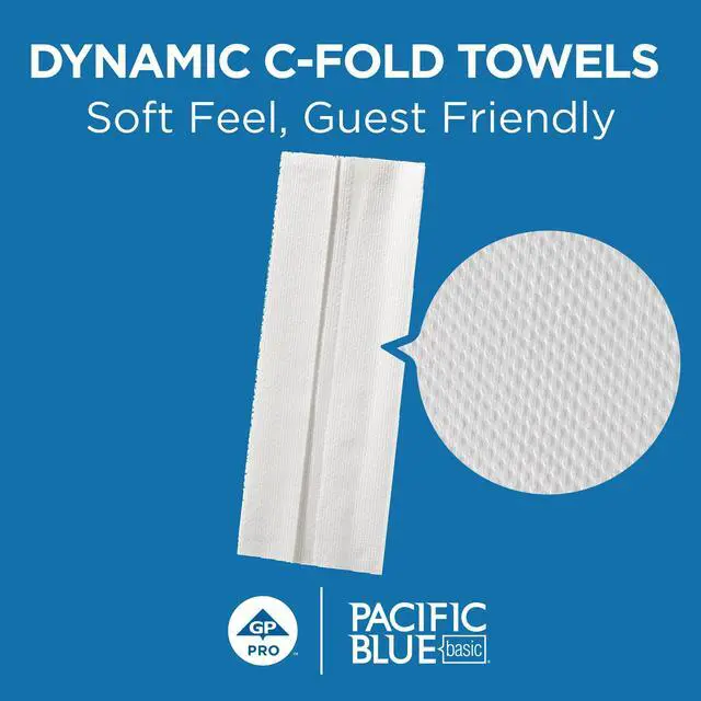 Alt view image 2 of 7 - Pacific Blue Basic by Georgia-Pacific PRO C-Fold Paper Towels, White, 10.1 x 12.7 (LxW), 240 Towels Per Pack, 10 Packs Per Case, 20603