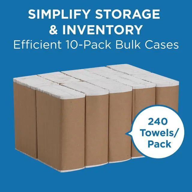 Alt view image 7 of 7 - Pacific Blue Basic by Georgia-Pacific PRO C-Fold Paper Towels, White, 10.1 x 12.7 (LxW), 240 Towels Per Pack, 10 Packs Per Case, 20603